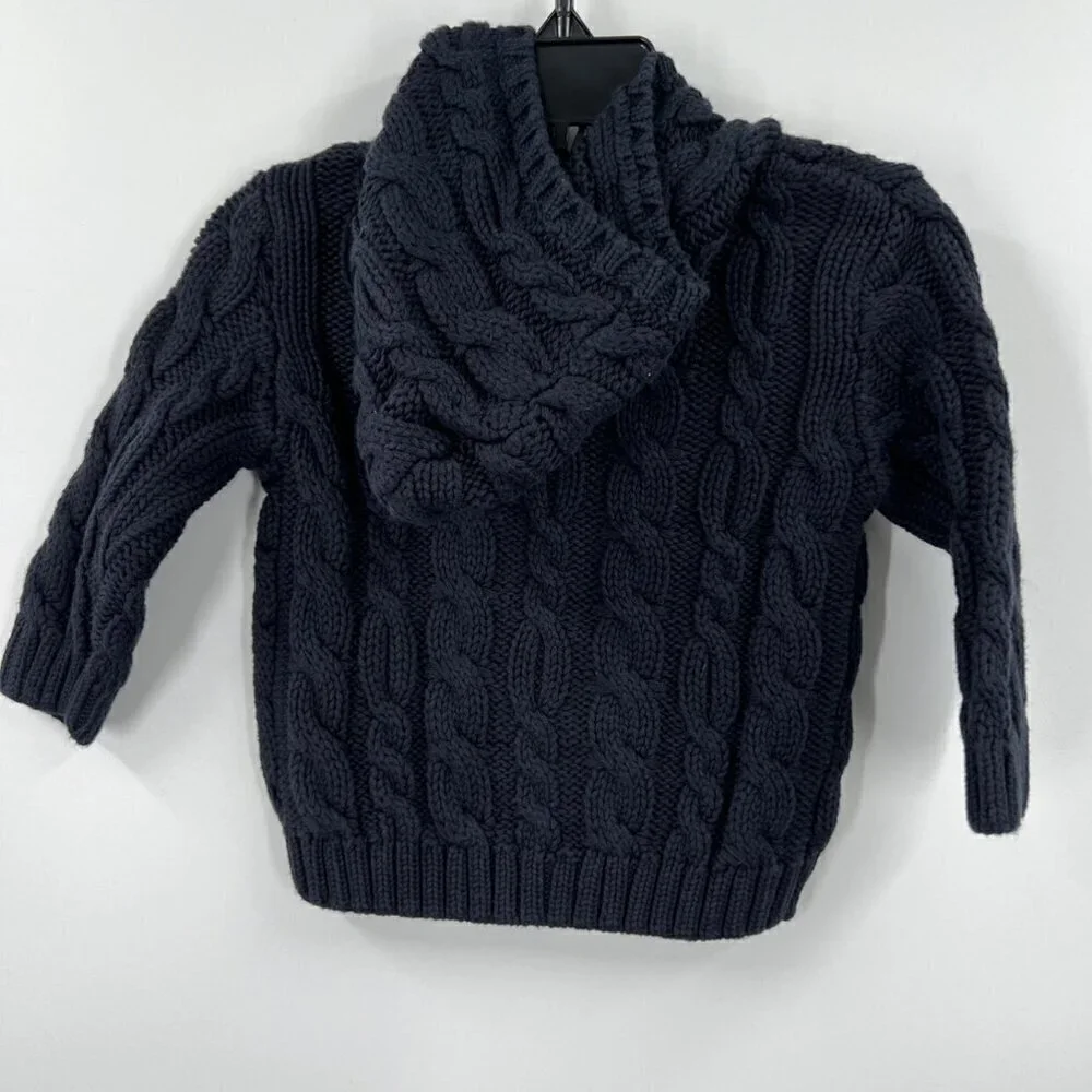 Gymboree Blue Cable Knit Cottage Zip Up Sweater Jacket